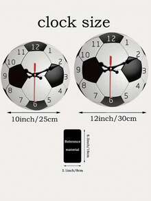 Silent Soccer Ball Wall Clock - Battery-Powered, Round Wooden Clock For Bedroom, Living Room, Study & School Decor ,Home Decor Living Room,Living Room Decor,Wall Decor,Home Decor,Room Decor,Wall Art,Room Decor Bedroom,Garden Decor,Kitchen Decor,Digital Clock,Clock For Wall,Clocks Living Room,Large Wall Clock,Ornaments Home,Halloween, Christmas, Thanksgiving, New Year Gift - Multicolor - View 6