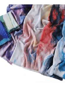 1 件高品质扎染长款头巾，女士彩色柔软披肩，穆斯林围巾，轻薄夏季马来西亚纯色头巾