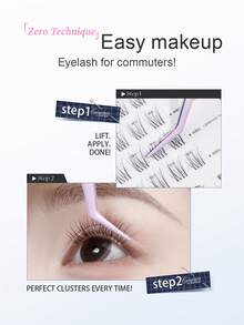 32pcs/Set Glue-Free Easy-To-Use Oxygen Lashes, Natural-Looking Separated Lashes For Office, Interview, Meeting, MR.WISH False Eyelashes - B - View 5