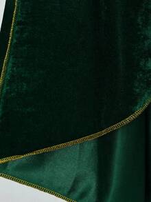 男士绿色连帽斗篷，金色镶边，适合巫师/魔法师/女王服装、万圣节动漫角色扮演表演