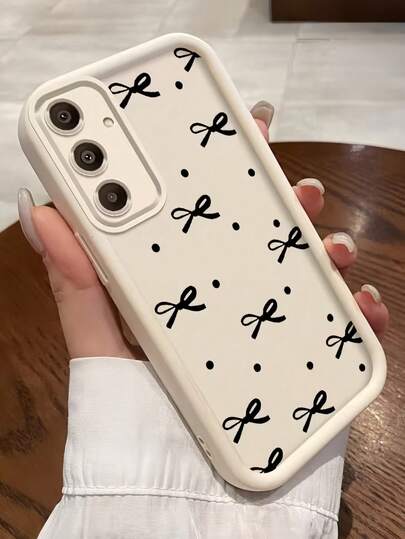 1pc Minimalist Creative Personalized Cute High-End Mobile Phone Case, Accessories Compatible With Samsung S25Ultra/S25Plus/S25/S25FE/S24Ultra/S24Plus/S24/S24FE/S23Ultra/S23FE/S23/S23+/S22Ultra/S22/S22+/S21Ultra/S21FE/S21/S21+/S20Ultra/S20FE/S20/S20+/A73/A72/A55/A54/A53/A52, Redmi Note 14 Pro+ 5G, P30, Honor X6b, OPPO A74, Realme C53, Realme Narzo N53, 2D Bow Dot Eye Gradient Design