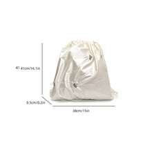 Fashionable Solid Color PU Backpack, Suitable For Vacation, Travel, School, University, Teens, Large Capacity - White - View 5
