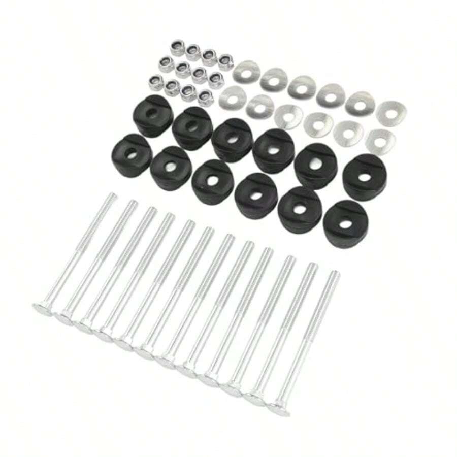 R-Tst Tornillos para Cama elásuego de 12 Tornillos para trampolín de Acero galvanizado Que meoran la Estabilidad Tornillos y Tuercas Largos para trampolín - como en la foto - Ver 1