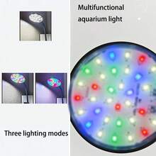 USB定时器3小时/9小时/12小时夹式鱼缸灯水族箱照明，三种照明模式和多种亮度级别，适用于室内圆形和方形水族箱照明，夹子厚度0.7厘米/0.27英寸。 - 黑色 - 查看 4