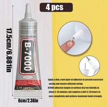 Pegamento multiusos B7000 DIY - Adhesivo transparente y resistente al agua para proyectos hechos a mano, joyería y reparación de pantallas de teléfono - Color transparente - Ver 16
