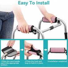 Soft Padded Grip Covers For Folding Wheelchair, Walker, Cane Handles, Mobility Aids (Gray Pink) - GreyishPink - View 12