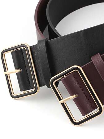 Modaya Uygun Düz Geniş Kemer, Kadınlar İçin Popüler Şık Geniş Tokalı Kemer