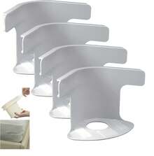 4 Pack Bed Sheet Clamps – Anti-Slip Four-Corner Retainers, Fits All Bed Sizes (Single/Double//King), 4pcs Grey Lock Sheet Holders, Bed Sheet Lock Clips, Sheet Holders Keep Sheets Firm & Tight, Heavy Duty Bed Sheet Holder Corner Fitted Sheet Straps Fit All Mattress Size Back To School - Gray - View 2