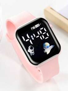 4/1pc Girl's Cute & Fashionable LED Digital Display Electronic Watch, Paired With Butterfly Bracelet, Suitable For Daily Wear, Ideal Gift For Girlfriend, Birthday, Graduation, Valentine's Day - Multicolor - View 3