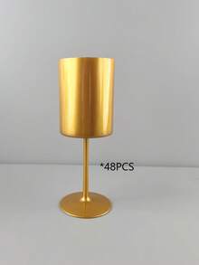 1/2/8/12/24/48pcs Polypropylene Red Wine Glasses | 10.56oz Wide Mouth White Wine Glasses, Straight-Sided Cocktail Glasses, Dishwasher , Soft Colors, European Style - Gold - View 12