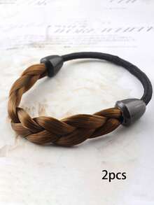 High Elasticity Fashion Braided Hair Tie Scrunchie Hair Rope Hair Accessory Hair Tie High Ponytail Hair Tie - Multicolor - View 14