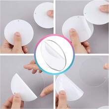100 piezas de discos acrílicos transparentes en blanco sin terminar, accesorios DIY, llaveros, tarjetas de regalo para fiestas, accesorios - Blanco - Ver 2