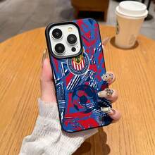 Estuche para teléfono con logotipo de equipo de fútbol y patrón dinámico Compatible con estuches para teléfonos   17  16 Pro Max  15 Pro Max  13 y  12 Hecho de material de TPU que brinda protección contra golpes y caídas Un gran regalo para familiares, amigos, seres queridos, novios / novias y para Navidad - Negro - Ver 4