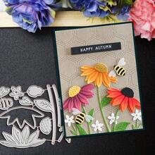 1个花朵金属切割模具，适用于DIY剪贴簿、卡片制作、压花和纸艺——兼容压花机，可手动使用，用于相册装饰工具 - 銀色 - 查看 3