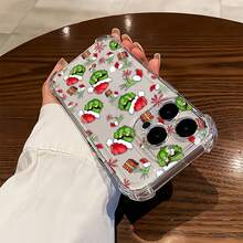 Funda para teléfono con diseño navideño del , compatible con teléfonos ,  17,  16 Pro Max,  15 Pro Max,  13 y  12. Fabricada en TPU para una protección total contra golpes y caídas. Ideal para regalar en Navidad, celebrar en familia o con amigos. - transparente - Ver 4