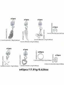 26pcs/36pcs/40pcs/45pcs Y2K Heart Shaped Metal Hollow Adjustable Fashion Simple Dreadlock Accessories - Multicolor - View 4