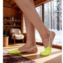 Klassische Damenstanztschuhe, neue gelbe Halbzehen-Riemen-Knöchelwickel-Ballett-Tanztschuhe, Hausschuhe, Yoga-Praxis, Tanzsaal-Aufführungsschuhe, leicht, weich und bequem - Gelb - Übersicht 5