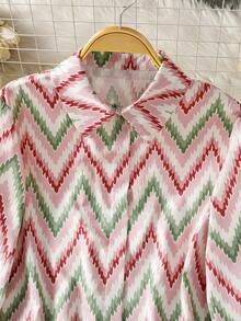 女士长袖全印花休闲阿拉伯风格上衣 - 彩色 - 查看 3