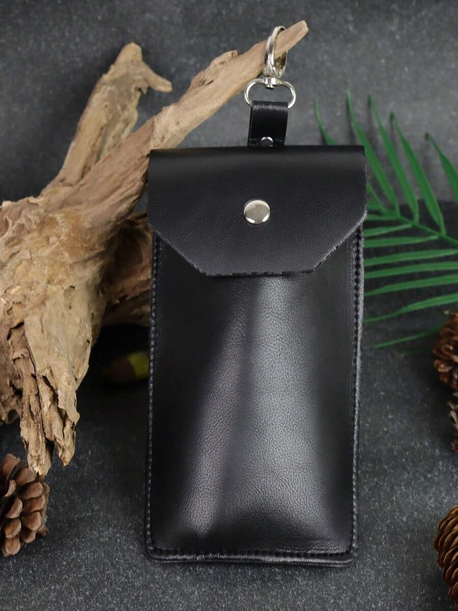 1pc Geometric Pattern PU Leather Unisex Phone Coin Waist Bag, Waist Belt Accessory, Holiday Gift - A - View 1