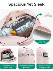 大容量、无底、简约风格尼龙材质、轻便、手提行李包、多口袋、拉链、干湿分离层、健身、上学、旅行、休闲旅行包、过夜包、耐用旅行收纳包、邮轮必备、中性色、度假必备、瑜伽包、旅行包