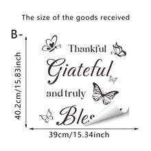 1pc Wall Sticker New Thankful Grateful Letter Butterfly Wall Sticker Study Bedroom Background Wall Sticker Painting - Multicolor - View 7