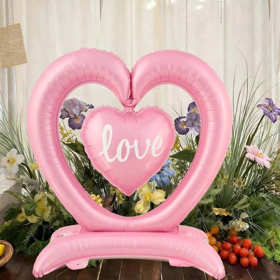 Bóng bay hình trái tim lớn có chữ "Love" - Kích thước 18"/45", chất liệu giấy bạc bền chắc, có thể tái sử dụng cho sinh nhật, đám cưới, ngày Valentine, kỷ niệm, bóng bay sinh nhật | Thiết kế hình trái tim | Chắc chắn và bền - Nhiều màu - Xem 1