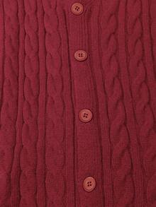 ANDREILEE 男士 V 领休闲宽松开衫毛衣，百搭美式街头风长袖针织套头衫，春/秋/冬 - 紅色 - 查看 7