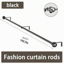 1pc Black/White/Gold Stainless Steel Shower Curtain Rod, Curtain Rod, Roman Rod, Sunshade Curtain Rod, Suitable For Bathroom Shower Curtains, Bedroom And Living Room Windows. - Multicolor - View 24