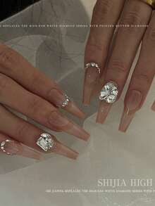 30pcs Shiny White Transparent Square Tip Diamond Glass Nail Art Rhinestone Decorations - Multicolor - View 4