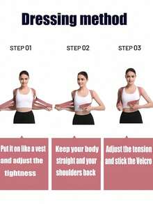 1pc Updated Posture Corrector For Men & Women, Size Runs Small, Consider Ordering One Size Up For Loose Fit, Adjustable Upper Back Support For Clavicle And Neck/Shoulder Upright Comfort (Pink) Posture Corrector For Men & Women, Body Health Fixation Upper Back Support Clavicle Back And Shoulder Under Clothes, Black - Nhiều màu - Xem 6