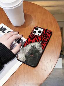 1 chiếc ốp lưng điện thoại thiết kế hình hai chú ngựa thời trang, chất liệu mềm mại, bền bỉ, chống nước, tương thích với iPhone 17, 16, 15, 14, 13, 12, 11, Plus/Pro/ProMax/X/XR/XSMax Series, món quà tuyệt vời nhất dành cho gia đình, bạn bè, người yêu, đồng nghiệp vào dịp năm mới, Lễ Tình nhân, Lễ Phục sinh, Ngày Cá tháng Tư. - màu đen - Xem 5