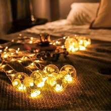 1 buah Lampu Tirai LED 114 LED, Lebar 3,5 Meter, Lampu String Bola Harapan Warna Hangat, Lampu String Bola Transparan dengan Antarmuka USB, Dekorasi Gantung, Cocok untuk Natal, Thanksgiving, Ulang Tahun, dan Dekorasi Pesta Dalam Ruangan - Tirai Bola Harapan - View 7