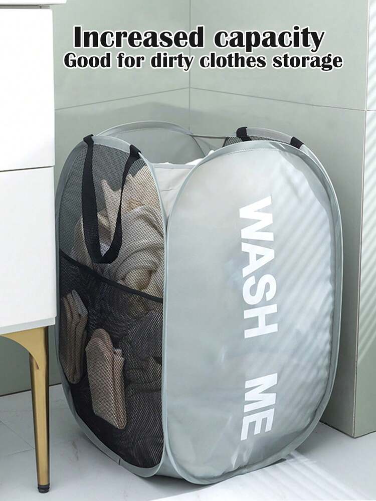 Collapsible Pop-Up Laundry Basket, Soft Thickened Handle And Fabric Material, Round Foldable Design, Suitable For School Dorms And Home, Practical Laundry Basket, Essential Laundry Accessory - Multicolor - View 8
