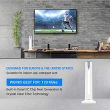 Indoor Digital TV Antenna For Smart TVs, 360° Omnidirectional Reception, Long-Distance Reception Of HDTV Signals, Compatible With Local Channels, Easy To Install, No Cable TV Required. - White - View 5