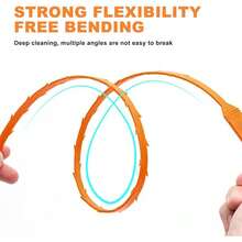 5PCS PP Plastic Sink Drain Clog Remover - Flexible Hair Catcher & Drain Cleaner, Unclogging Tool For Bathroom Sink, Bathtub, Shower & Kitchen - 橘色 - 查看 3