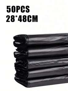 50个带提手的塑料T恤袋，聚乙烯购物袋，加厚大号黑色垃圾袋，厨房垃圾袋，蔬菜袋，大号垃圾袋，适用于杂货、蔬菜、水果、零食等，方便实用，适用于超市、餐厅、零售店和家庭收纳，可装纸张、塑料、瓶子、报纸、草坪修剪物等。带提手的塑料袋，T恤袋，大容量塑料袋。 - 彩色 - 查看 13