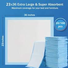 23"X36" Extra Large Adult Diaper Pad - Disposable Bed Pads Thicken Incontinence Pads Heavy Absorbency Underpads Waterproof 6-Layer Protection As Bed Protectors And Pee Pads For Urinary Incontinence Care & Couch Protection, Bedroom Incontinence Aid - 23" x 36" (20 cái) - Xem 4