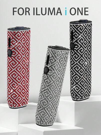 BLBLBL 一套奢华水钻几何图案保护壳，闪亮可爱设计，适用于IQOS ILUMA I ONE，适合作为礼物送给妈妈、女朋友、男朋友、爱人