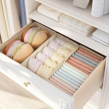 Drawer Organizer Foldable Fabric Storage System Drawer Inserts For Cupboards Wardrobe Organiser For Clothes Beige Pack Of 4 - Beige2Medium2Small - View 4