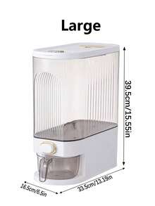 1PC Electric Rice Cooker Is A Large Rice Storage Container Used In Kitchens And Food Storage Rooms - Saving Space, Moisture-Proof, Insect Proof, And Free Of Bisphenol A. It Is A Dry Grain Dispenser With A One Click Dispenser And Measuring Cup, Suitable For Household Use - White - View 8