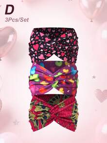 Băng đô bản rộng in hình hoa hồng và trái tim dành cho nữ, thích hợp làm quà tặng ngày Valentine (1 cái/3 cái/5 cái), phụ kiện tóc thời trang đa năng. - Nhiều màu - Xem 37