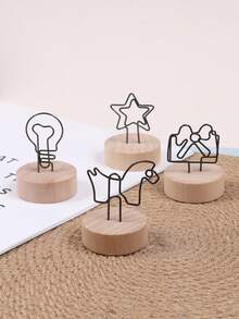 1 pièce Nouveau marque-page créatif de style japonais, support en bois porte-carte de visite rétro, pince à message, accessoire de décoration d'intérieur, pince photo, cadeau idéal pour la Saint-Valentin, le Nouvel An, le petit ami, les parents et la rentrée scolaire - Multicolore - Voir 10