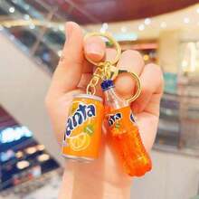 Cute Mini Super Simulation  Drink Bottle Can Keychain Couple Bag Car Pendant Small Gift - B - 查看 2