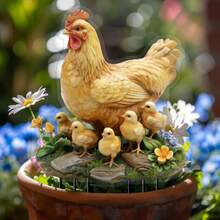 2D 1pc Acrylic Style Acrylic Hen And Chicks Decor, Multifunctional Elegant Fantasy Theme Plaque, Suitable For Home And Office Decoration - 1pc, Great For Bedroom, Garden, Living Room, Kitchen, Bathroom And Dining Room Spaces