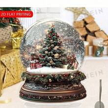 2D FLAT NOT 3D,Christmas Tree Snow Globe Acrylic Ornament - Perfect For Tabletop Decor, Ideal For Christmas, Winter, Thanksgiving & Birthdays - Versatile For Parties, Living Room, Bedroom, Porch, Christmas Decor, For Winter - Multicolor - View 2