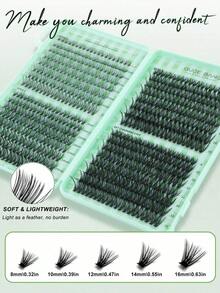 400pcs C-Curl Fluffy 3D Mink Eyelashes, High Quality, Lowest Price, New DIY False Eyelashes, Soft & Voluminous, Suitable For Makeup, Eyelash Extension, Short Lashes, DIY Lashes, Light Color Lashes, DIY Eyelash Extension At Home - 多色 6 - 查看 5