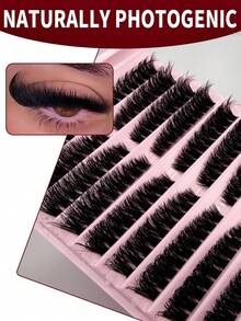 180 Clusters D Curl Individual Lashes 8-16mm DIY Eyelash Clusters Natural Fluffy Crossed Cluster Lash Extensions