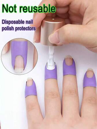 10pcs/1 Sheet U-Shaped Nail Polish Protector Stickers, One-Time Use Nail Art Stickers To Prevent Polish Overflow