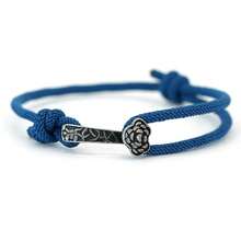 时尚手工编织绳可调节手链 复古黑色如意幸运手链 男女通用臂环饰品 - 如意手繩手鍊 - 查看 12