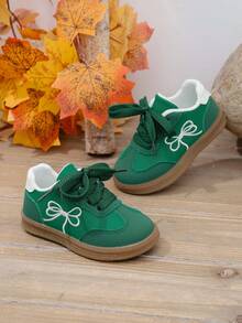 1 Pair Girls' Sports Shoes, Summer New Kids Shoes, Fashion Sneakers, Casual & Versatile - Green - View 5